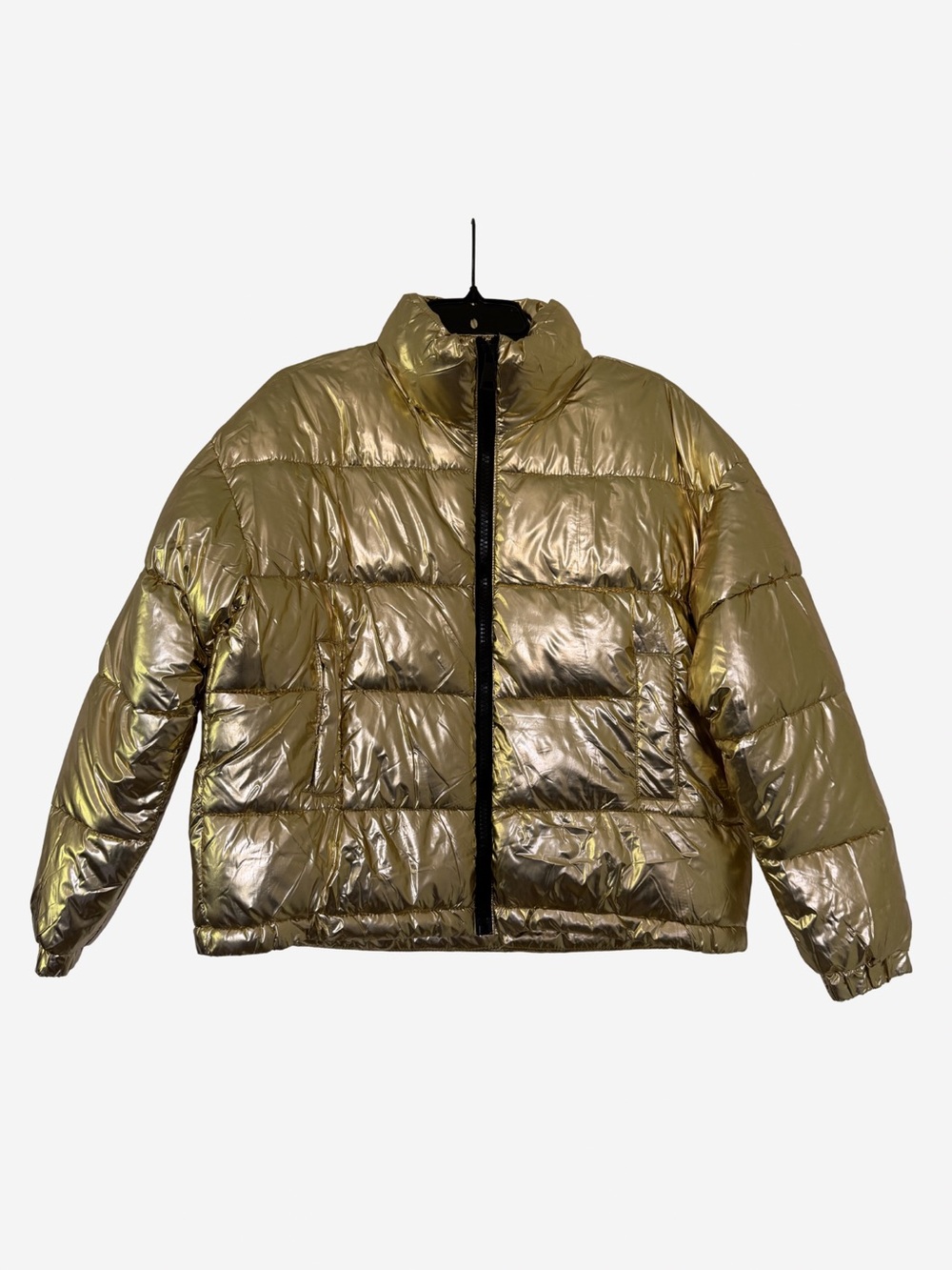 Monki Metallic Gold Puffer Jacket